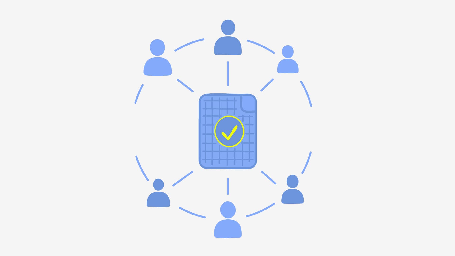 A visual sequence illustrating source-linked provenance across distribution, reuse, and later verification.