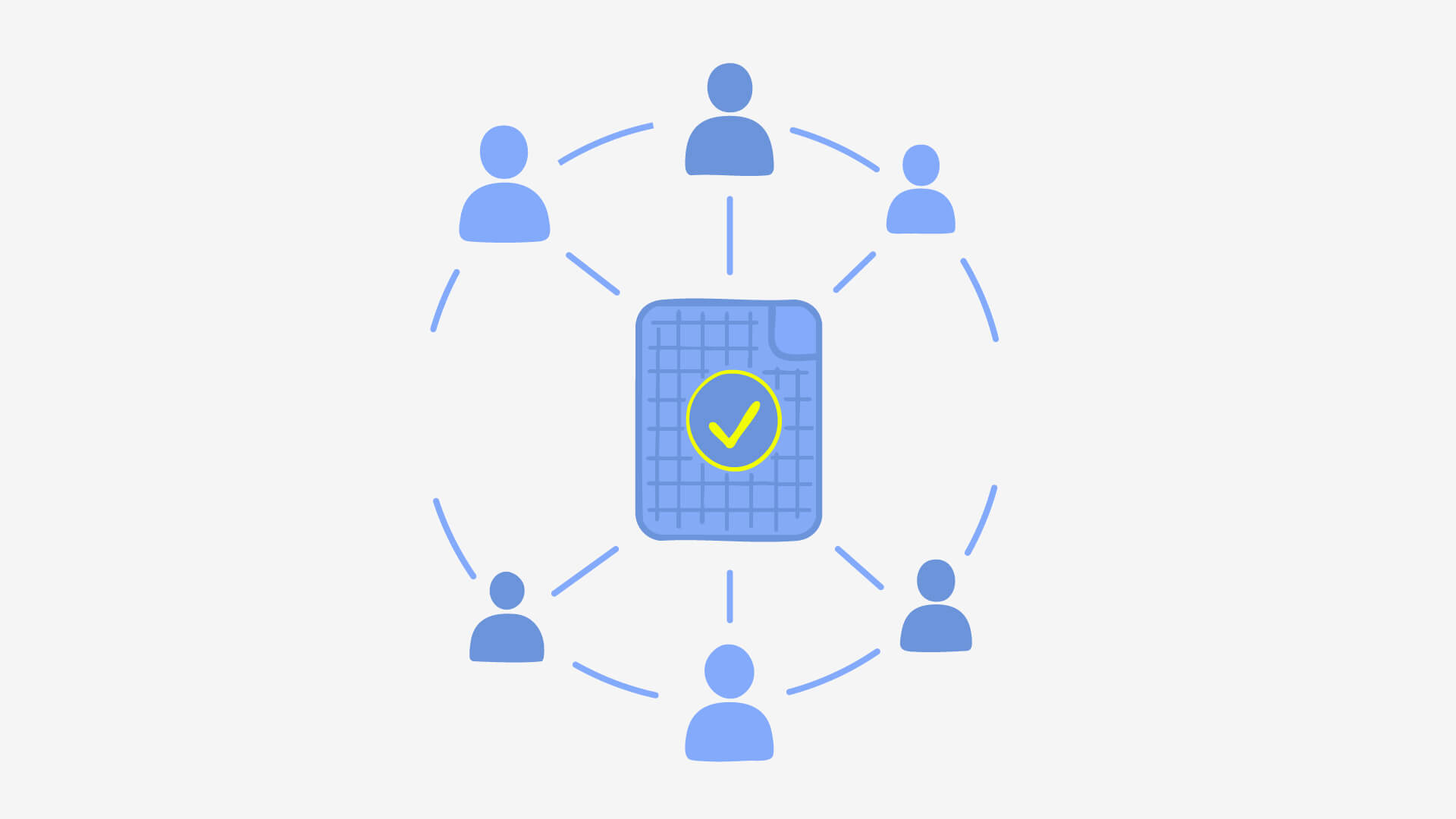 A visual sequence illustrating source-linked provenance across distribution, reuse, and later verification.